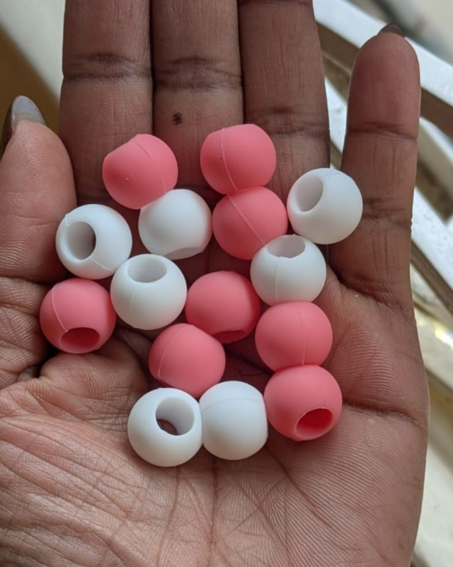 Baby pink and white